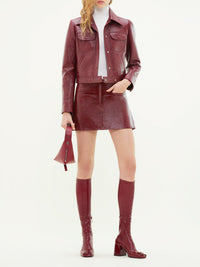 Blouson Signature en vinyle - Groseille Fonce