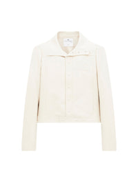 Blouson iconique logo poitrine en vinyle - Blanc Casse