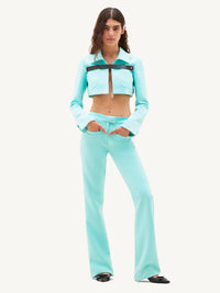 19pcs RELIQUAT 190€ / Blouson court strap en sergé - Turquese