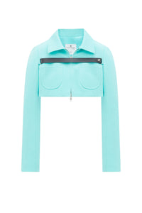 19pcs RELIQUAT 190€ / Blouson court strap en sergé - Turquese