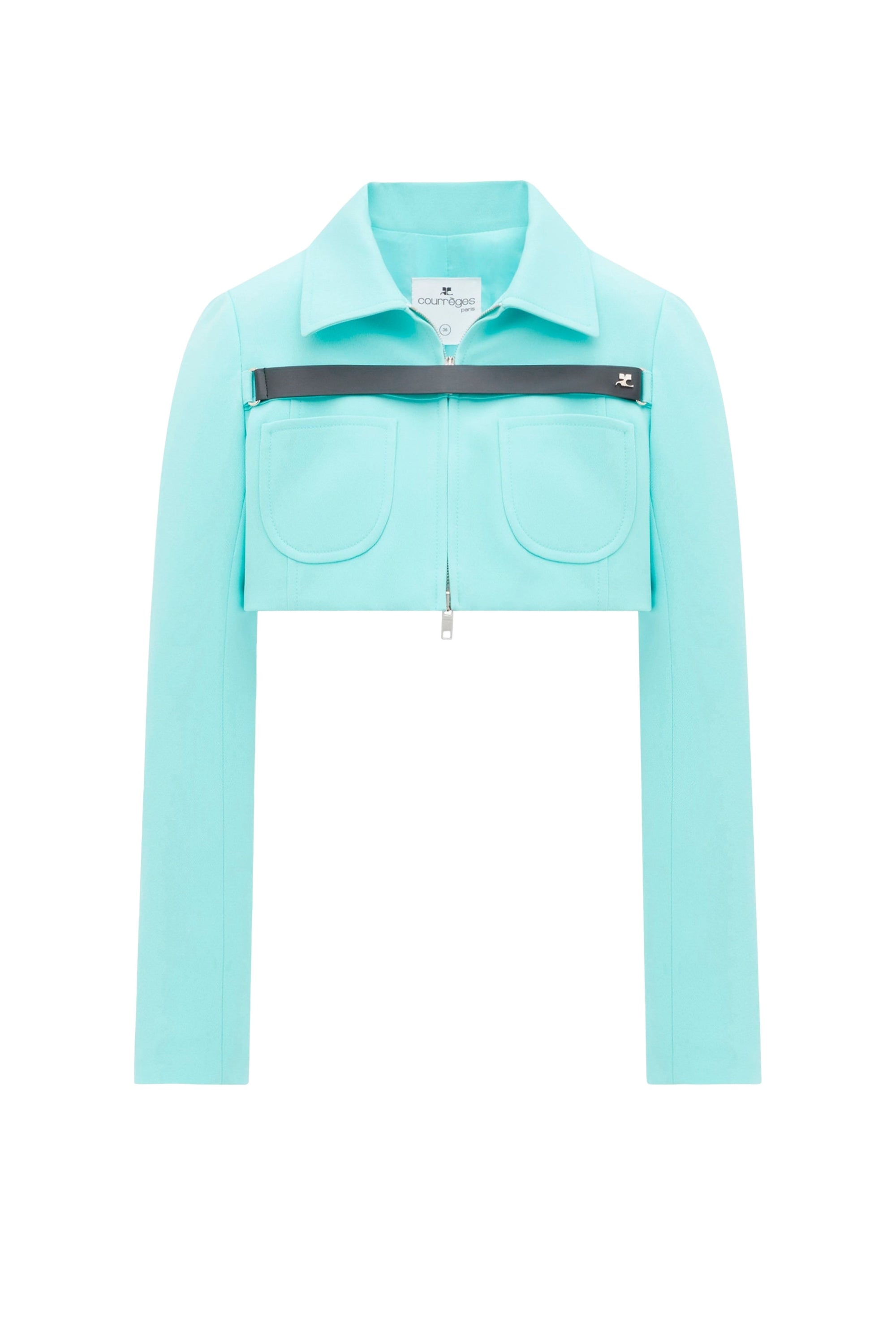 19pcs RELIQUAT 190€ / Blouson court strap en sergé - Turquese