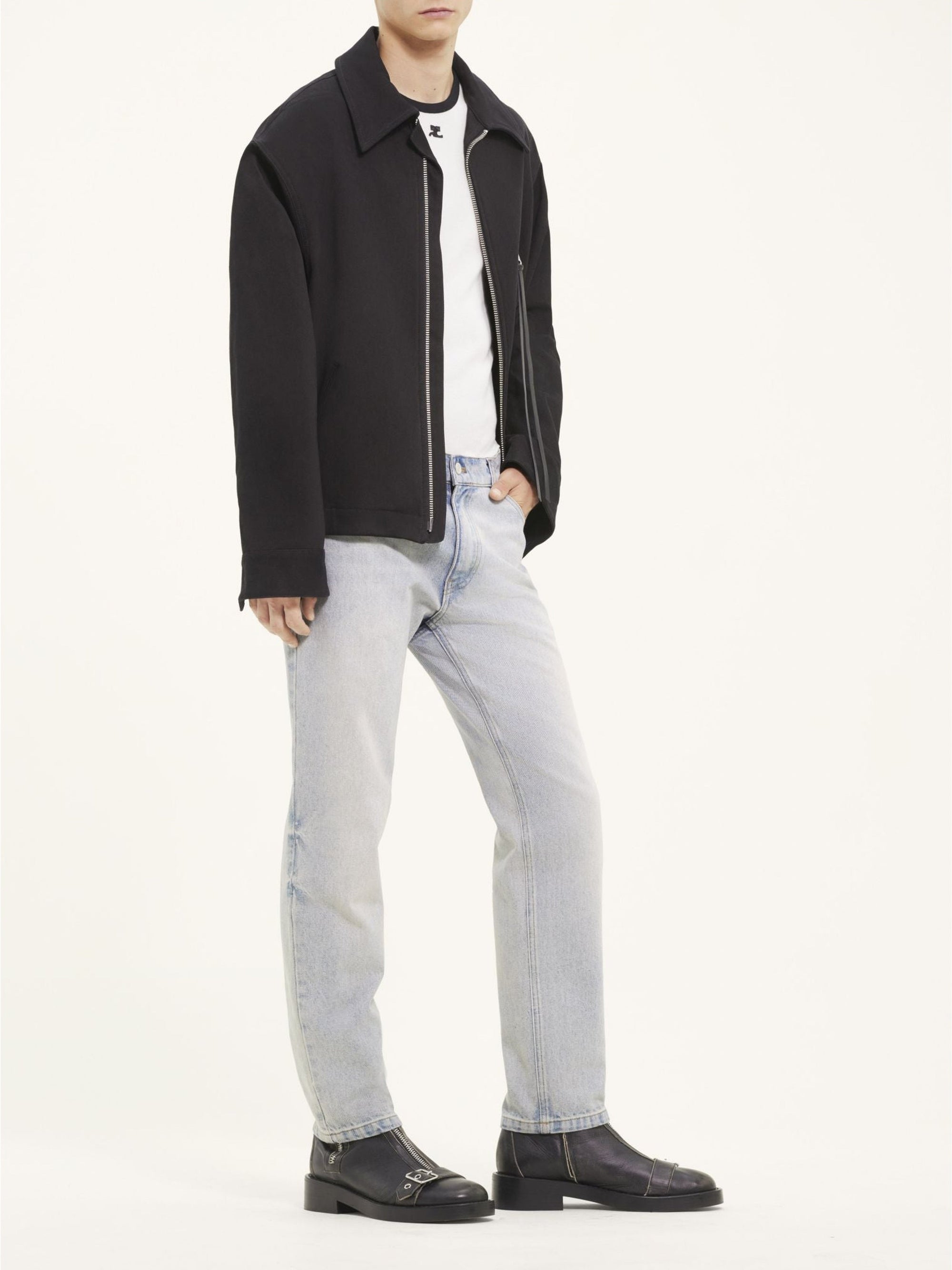 8pcs RELIQUAT 290€ / Blouson rétro officier en sergé - Black