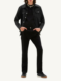 1pcs RELIQUAT 190€ / Chemise rétro strap en sergé - Black