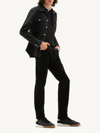 1pcs RELIQUAT 190€ / Chemise rétro strap en sergé - Black
