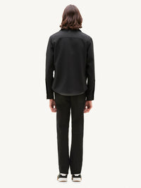 1pcs RELIQUAT 190€ / Chemise rétro strap en sergé - Black
