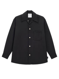 1pcs RELIQUAT 190€ / Chemise rétro strap en sergé - Black