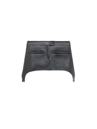 3pcs RELIQUAT 190€ / Jupe bretelles en vinyle - Black