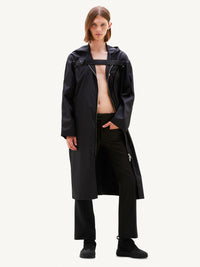 22pcs RELIQUAT 390€ / Manteau strap à capuche en nylon - Black