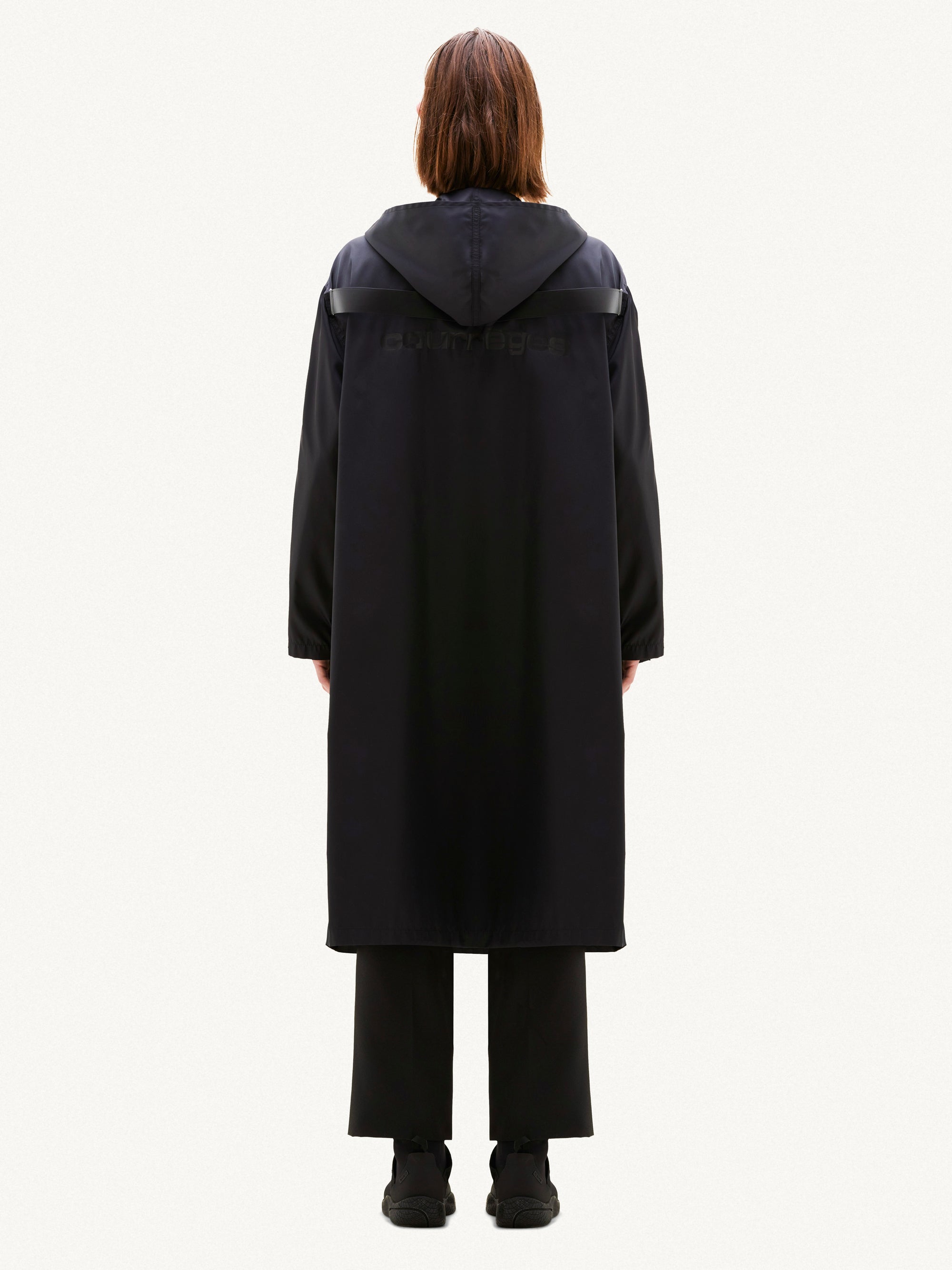 22pcs RELIQUAT 390€ / Manteau strap à capuche en nylon - Black