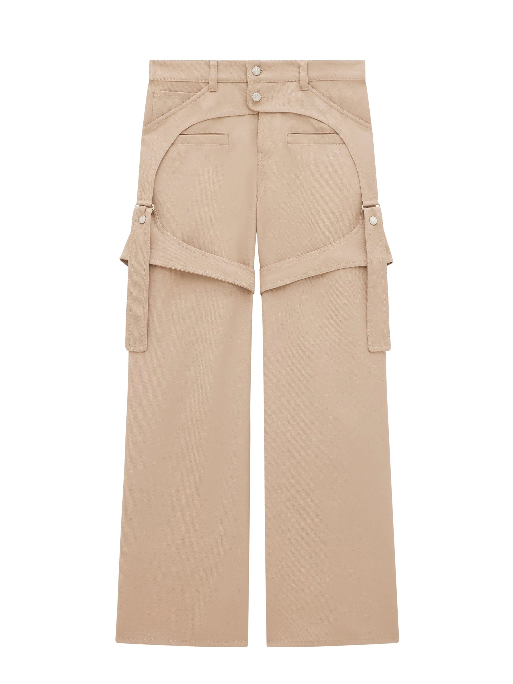 1pcs RELIQUAT 250€ / Pantalon baggy chaps retro en sergé - Sand