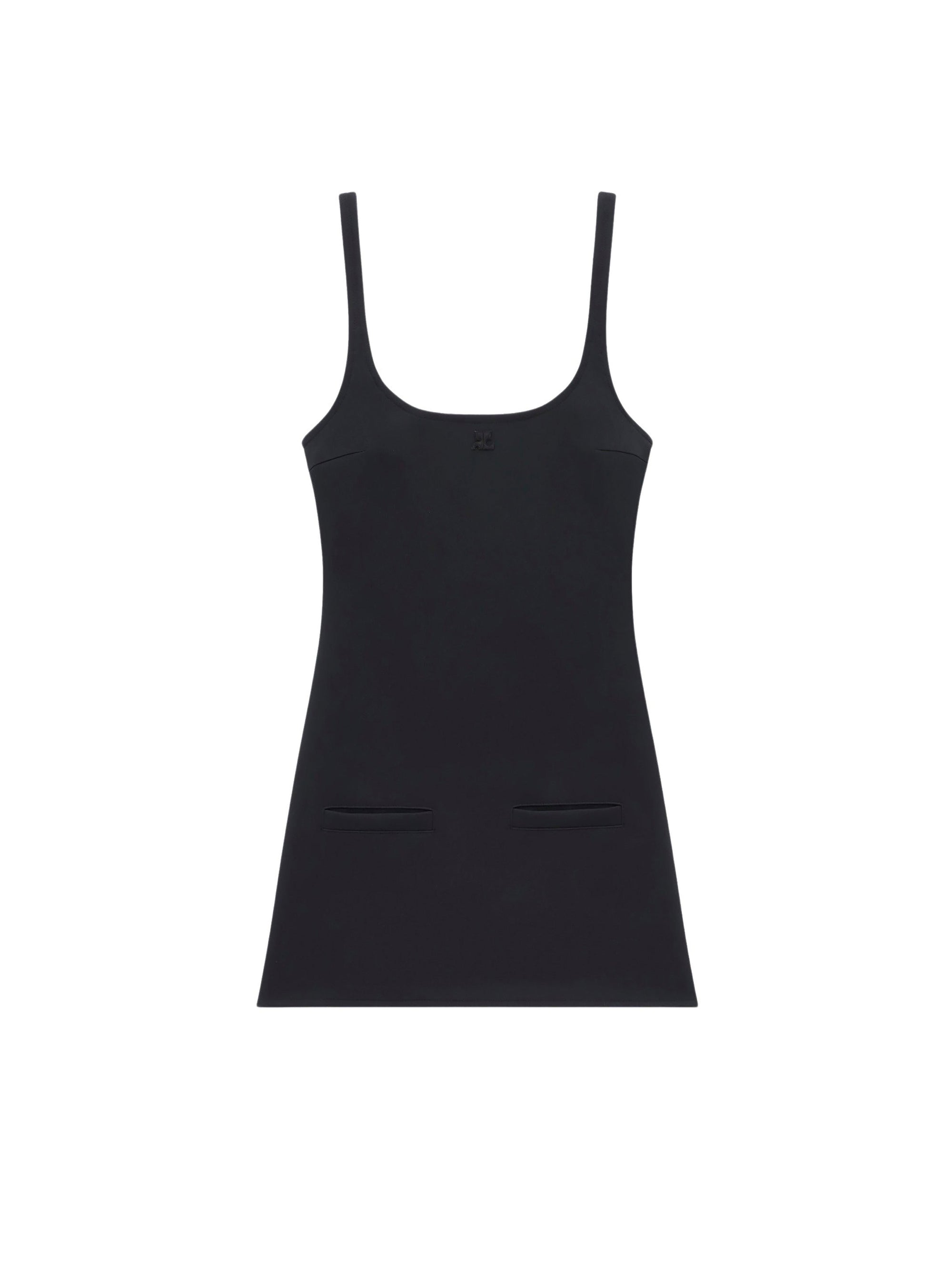 1pcs RELIQUAT 190€ / Robe trapèze à bretelles en sergé - Black
