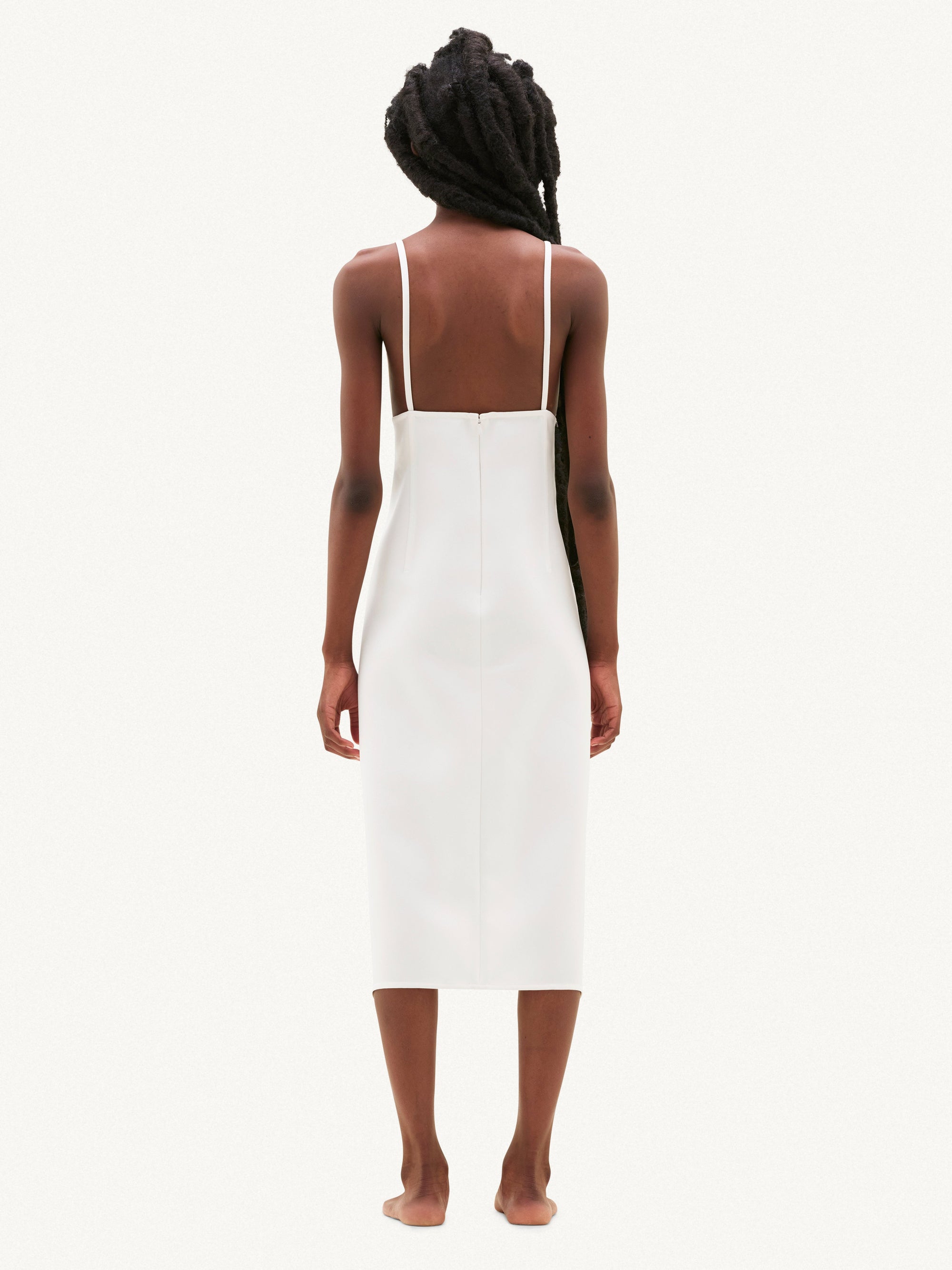 1pcs RELIQUAT 220€ / Robe strap dos nus en sergé - Heritage white