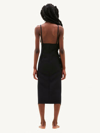 5pcs RELIQUAT 220€ / Robe strap dos nus en sergé - Black