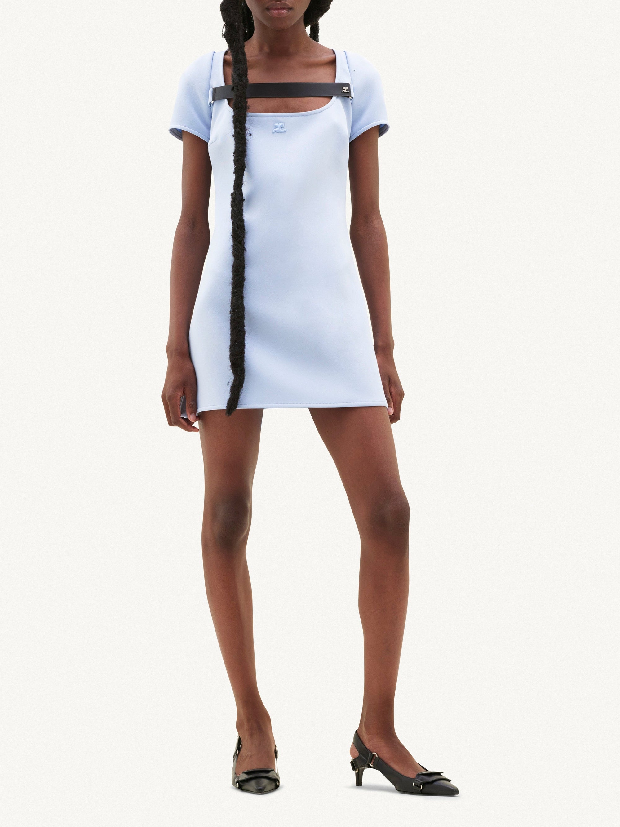 4pcs RELIQUAT 220€ / Robe a-line strap en sergé - Sky