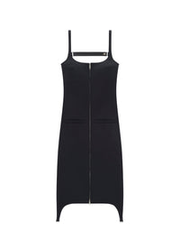 12pcs RELIQUAT 250€ / Robe midi bretelles en sergé - Black