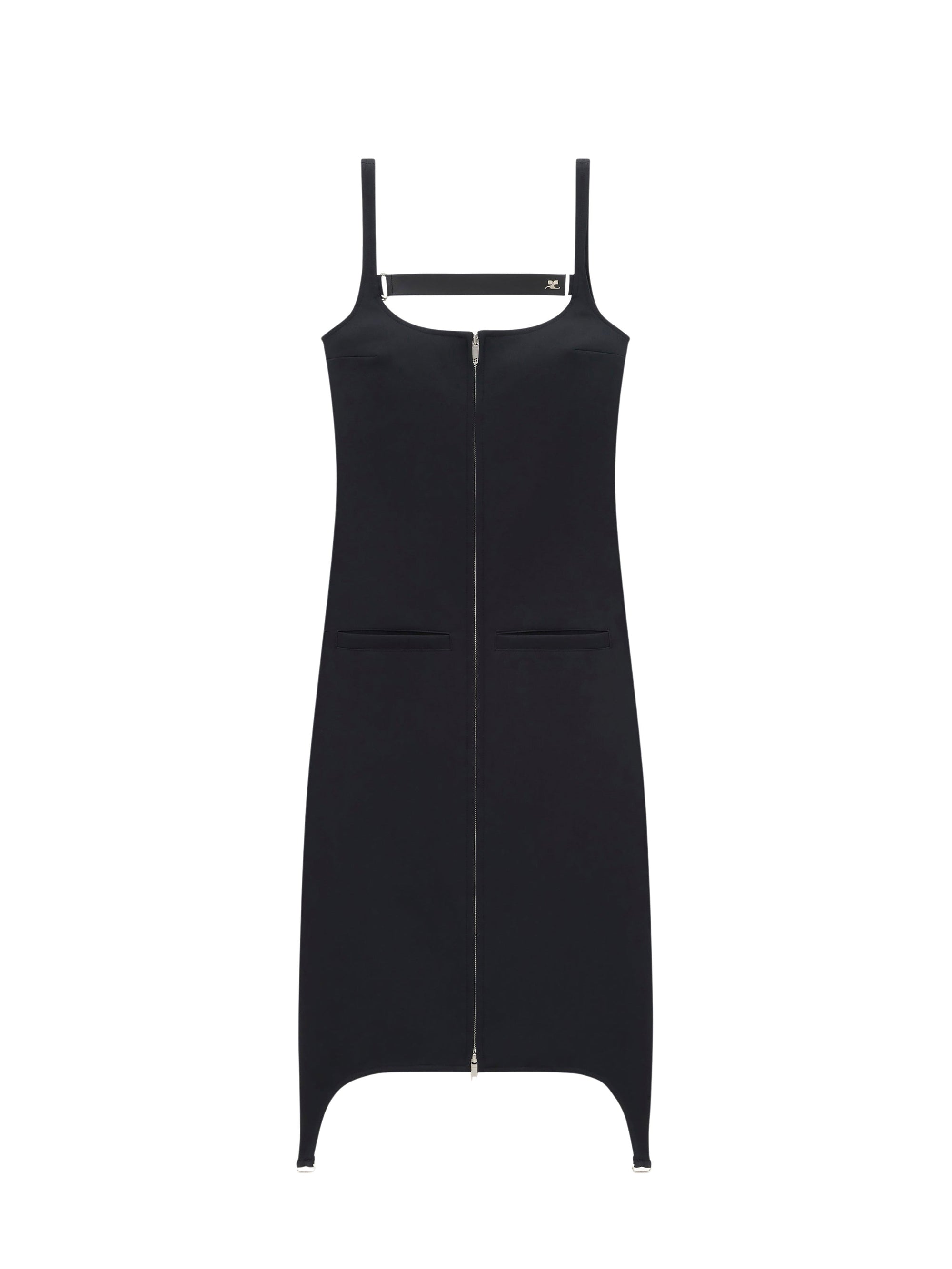 12pcs RELIQUAT 250€ / Robe midi bretelles en sergé - Black