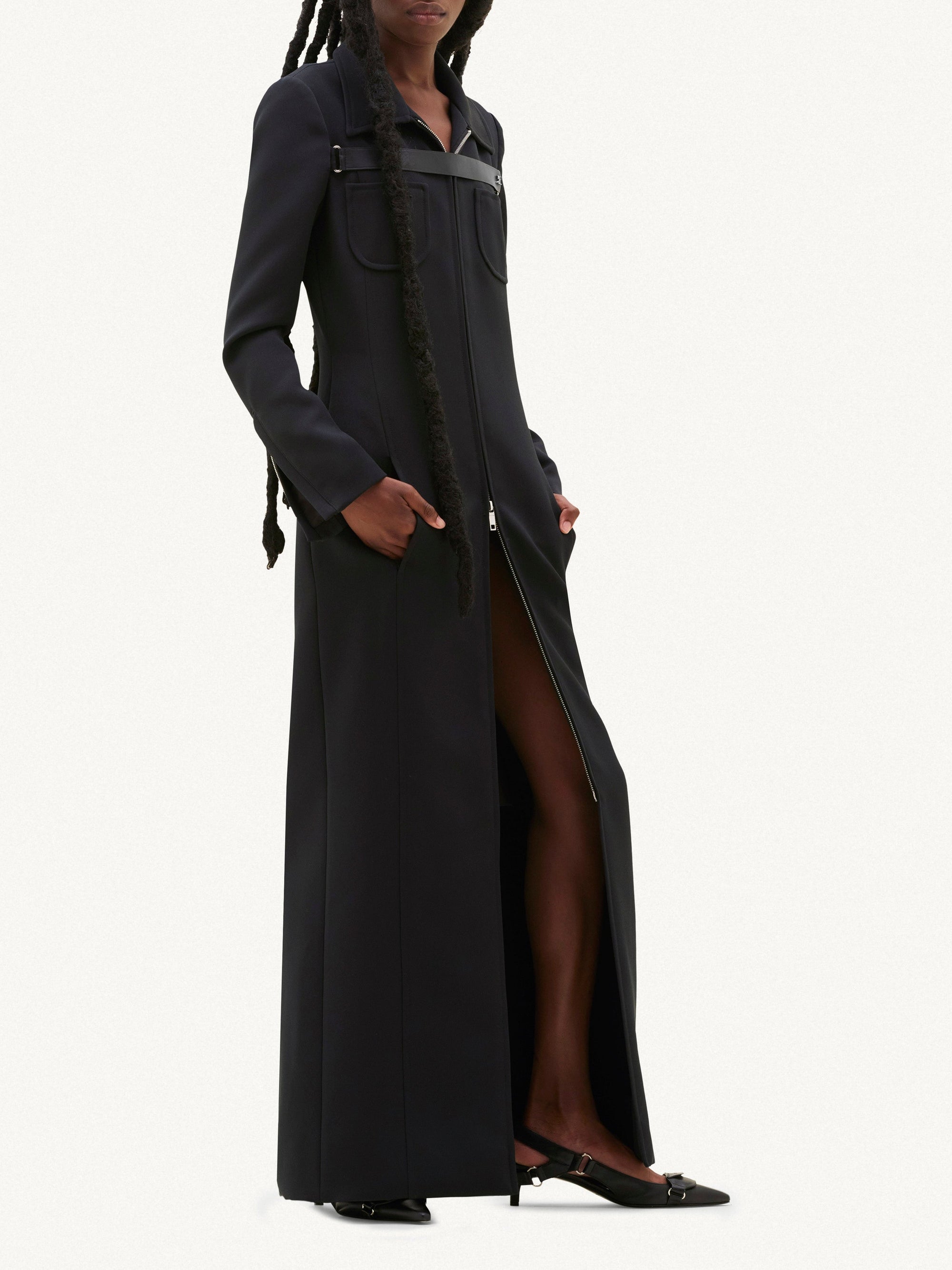 2pcs RELIQUAT 490€ / Robe strap en sergé - Black