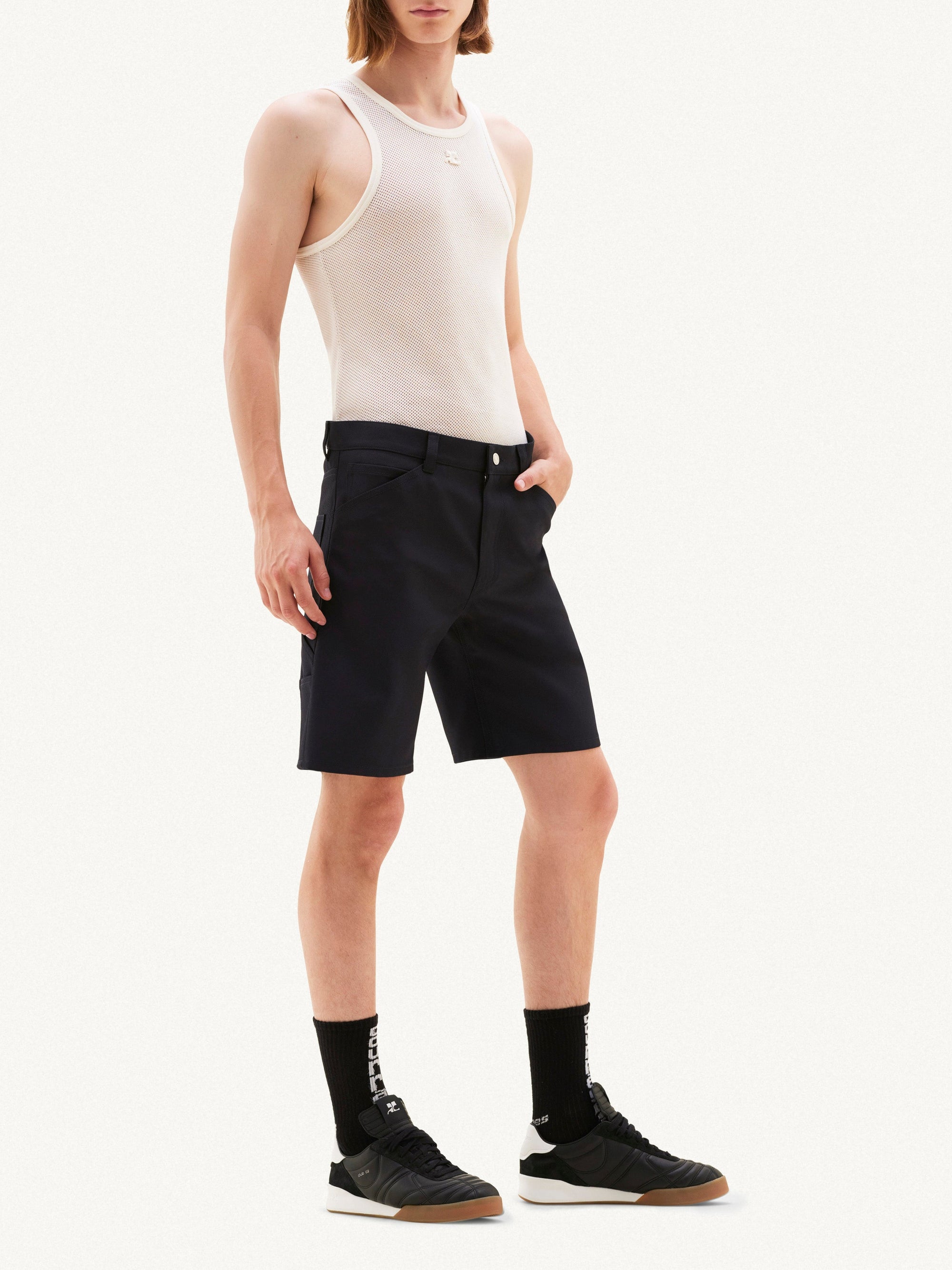 1pcs RELIQUAT 120€ / Short rétro hammer en sergé - Black