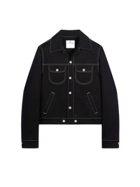 30pcs NEW / VESTE TRUCKER EN DENIM SURPIQUÉ - Black & White