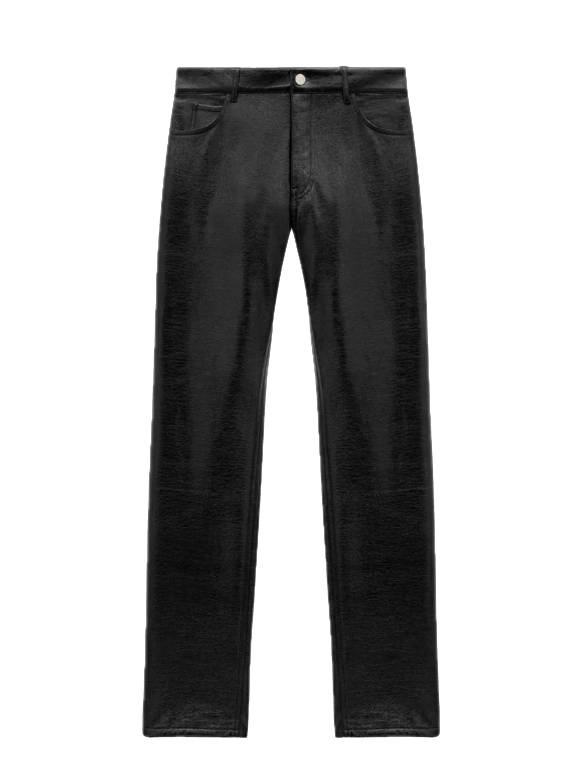 7pcs NEW / PANTALON 5 POCHES EN VINYLE - Black