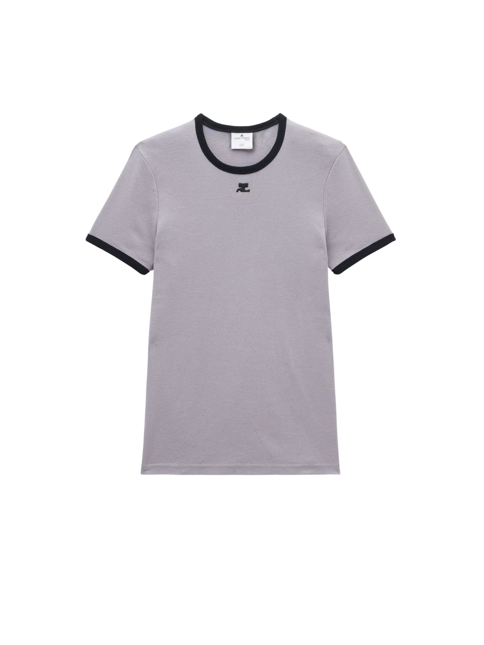 40pcs NEW / T-SHIRT CLASSIQUE CONTRASTE  - Smocked Grey & Black