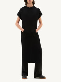 24pcs RELIQUAT 220€ / Cape à capuche en maille côtelé - Black