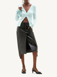 2pcs RELIQUAT 190€ / Gilet zip extra en maille côtelé - Turquese