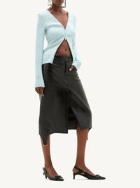 2pcs RELIQUAT 190€ / Gilet zip extra en maille côtelé - Turquese