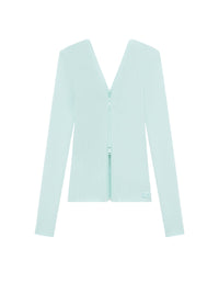 2pcs RELIQUAT 190€ / Gilet zip extra en maille côtelé - Turquese