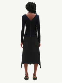 3pcs RELIQUAT 150€ / Gilet zip extra en maille côtelé - Navy