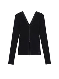 8pcs RELIQUAT 150€ / Gilet zip extra en maille côtelé - Black