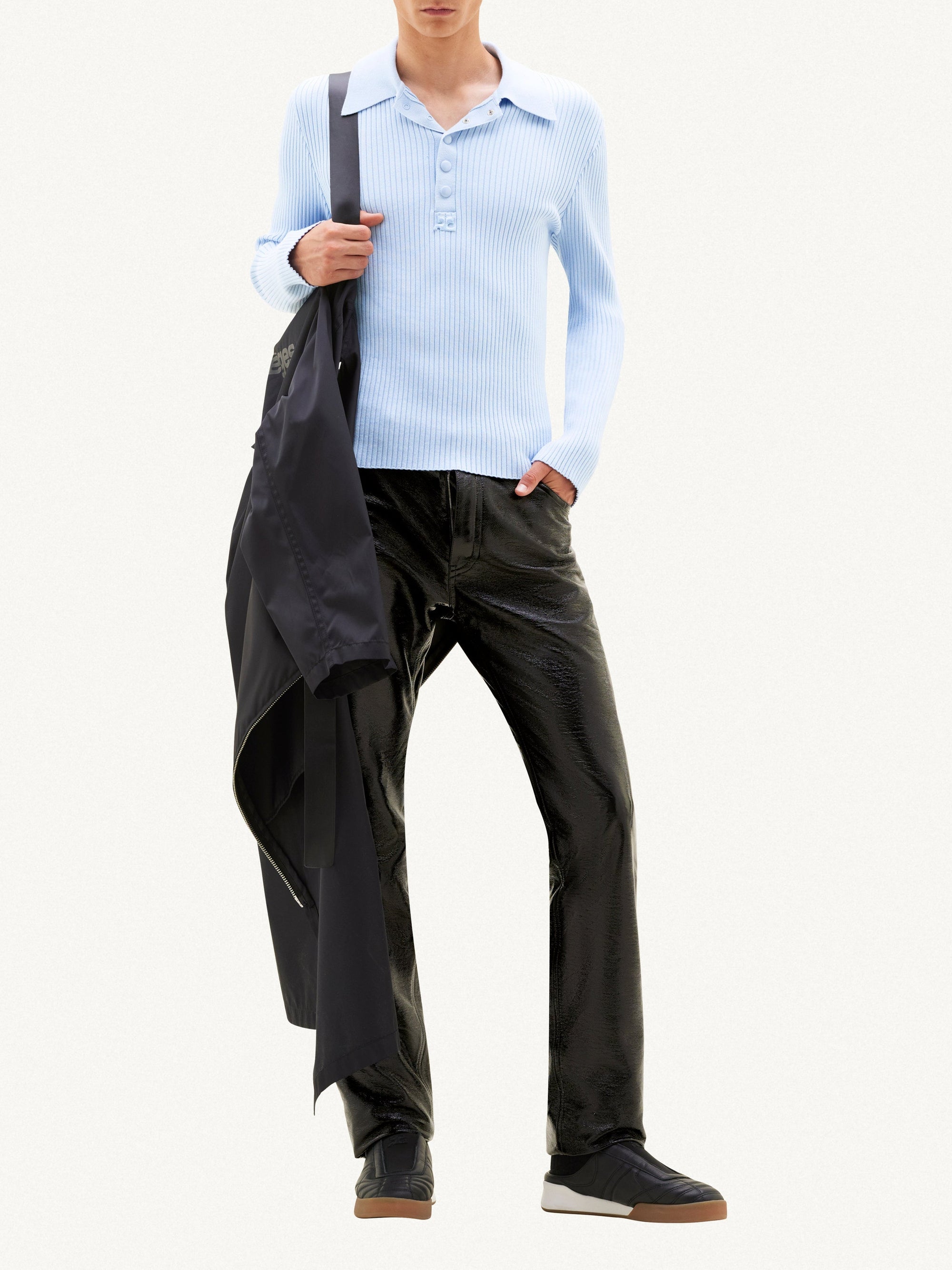 15pcs RELIQUAT 150€ / Polo signature en maille côtelé - Sky