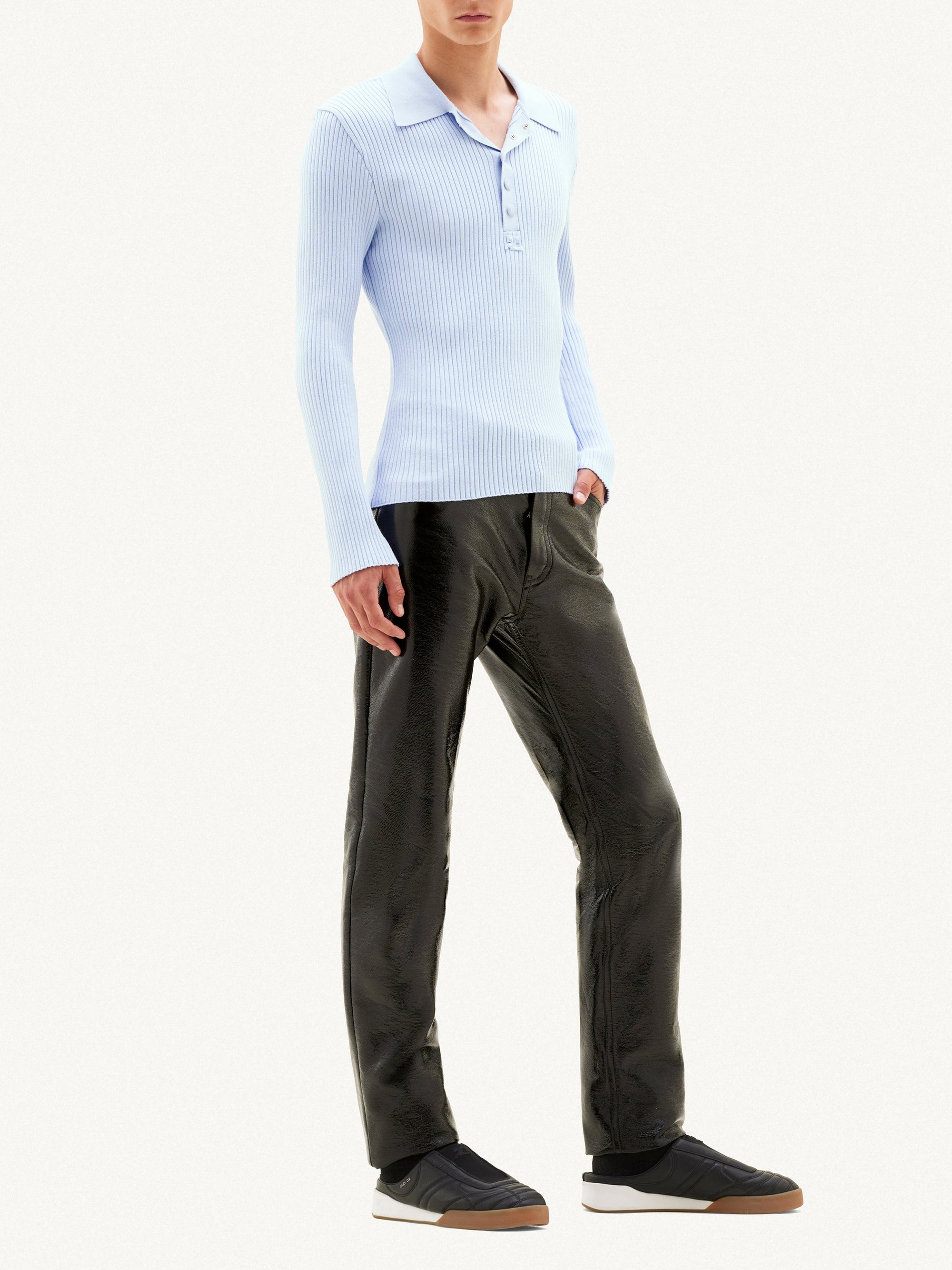 15pcs RELIQUAT 150€ / Polo signature en maille côtelé - Sky