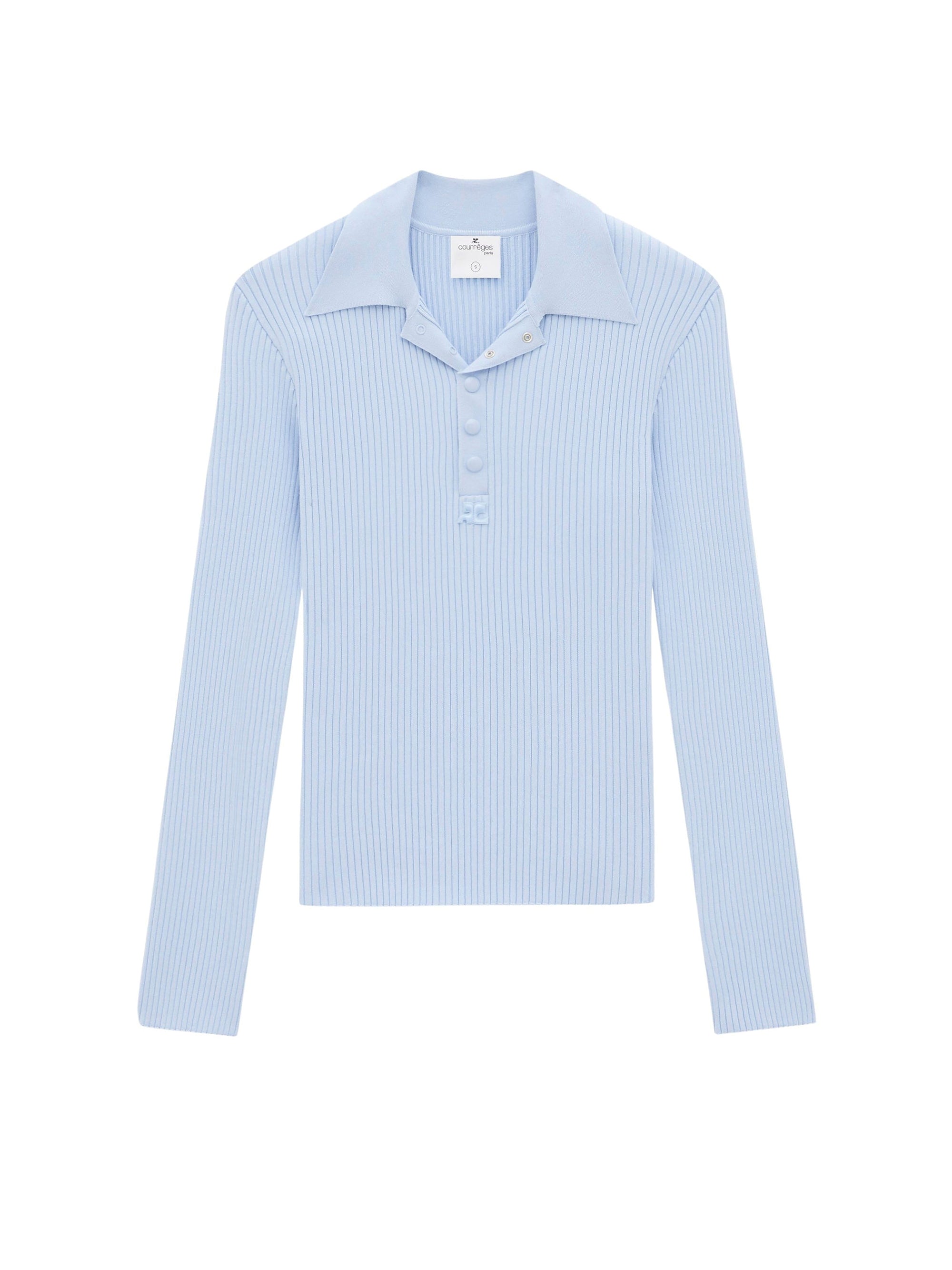 15pcs RELIQUAT 150€ / Polo signature en maille côtelé - Sky