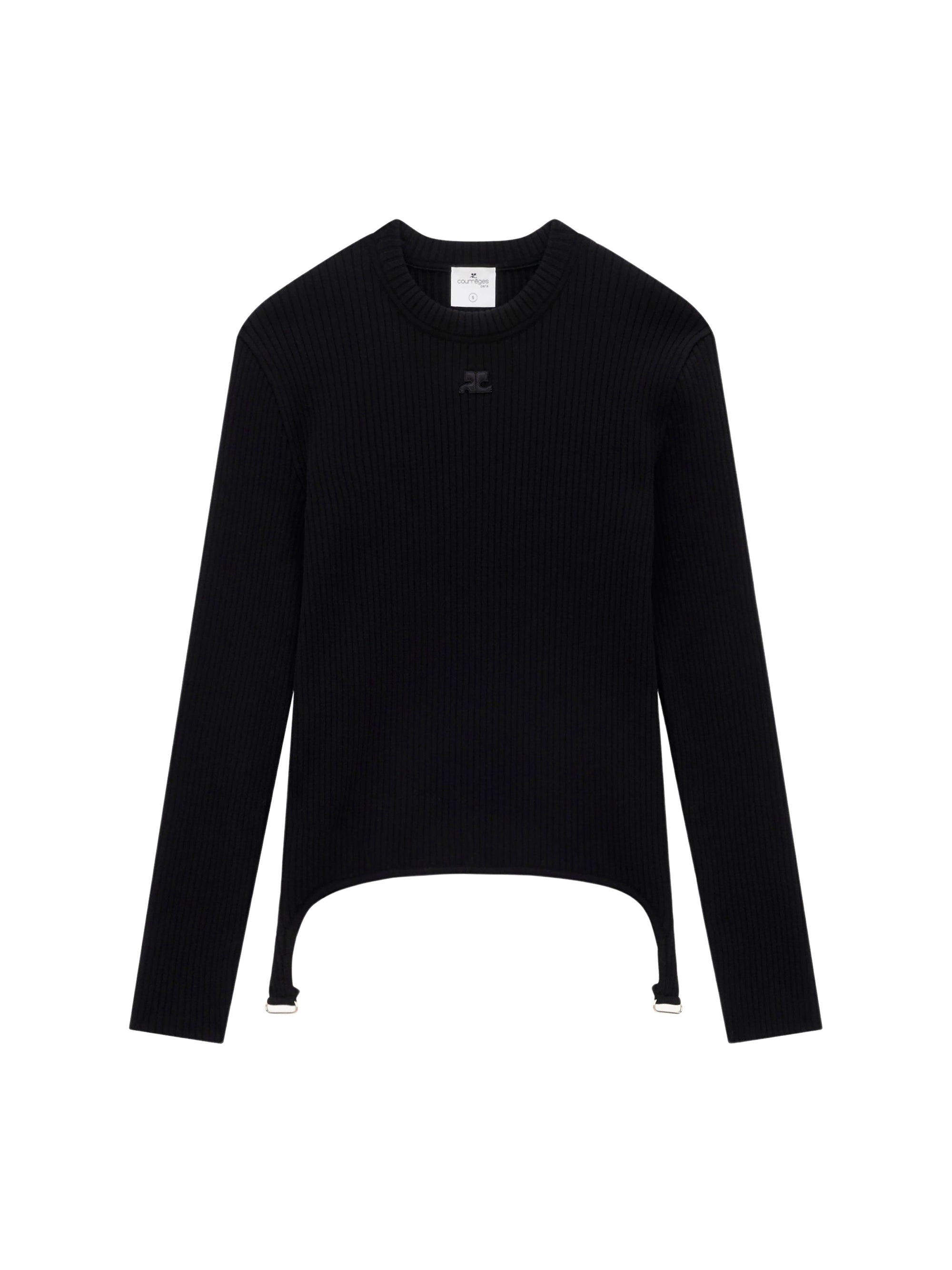 1pcs RELIQUAT 150€ / Pull à manches longues en maille - Black