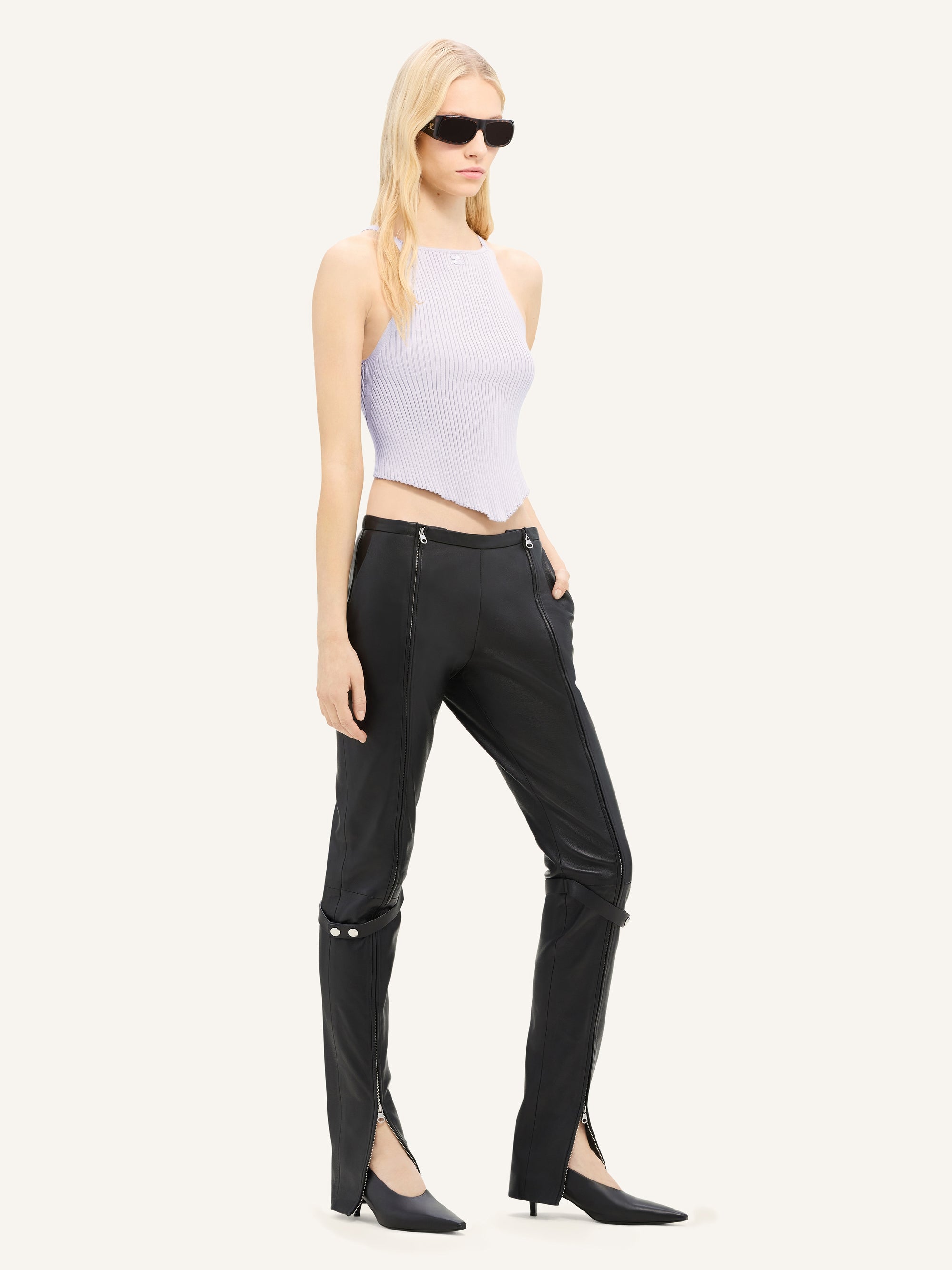 MIST RIB KNIT POINTY TANK TOP