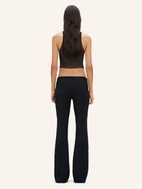 MUD BROWN RIB KNIT POINTY TANK TOP