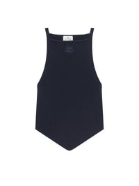 Top sans manches en maille côtelé - Navy