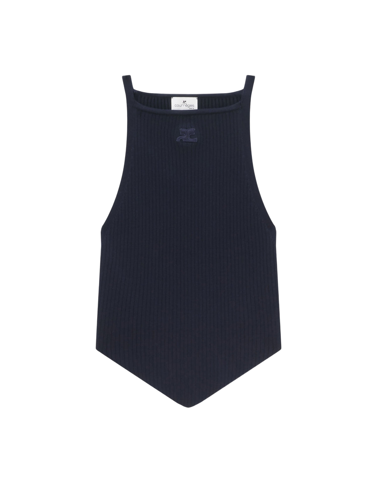 Top sans manches en maille côtelé - Navy