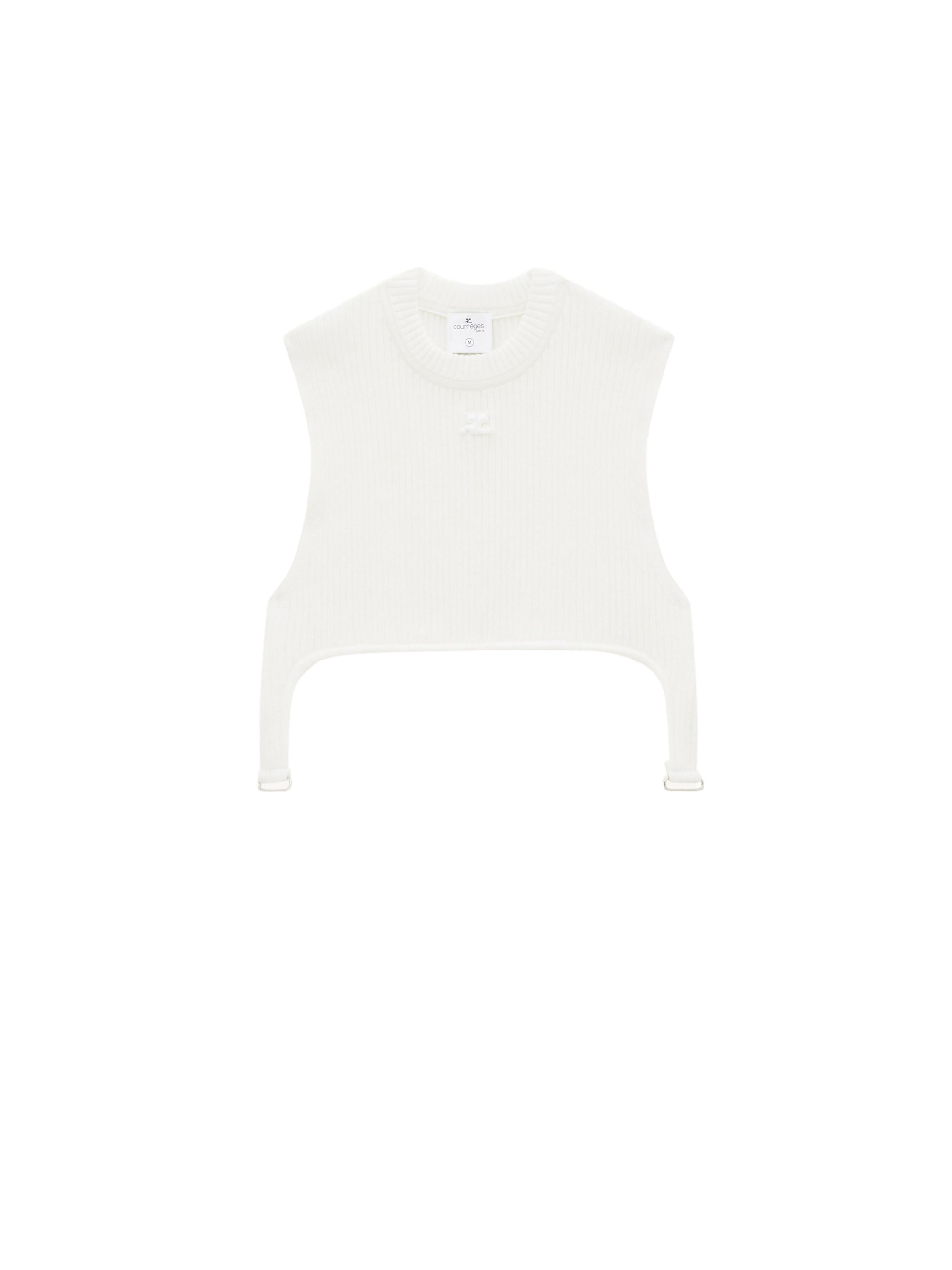 1pcs NEW / RIB KNIT SUSPENDERS - Heritage white