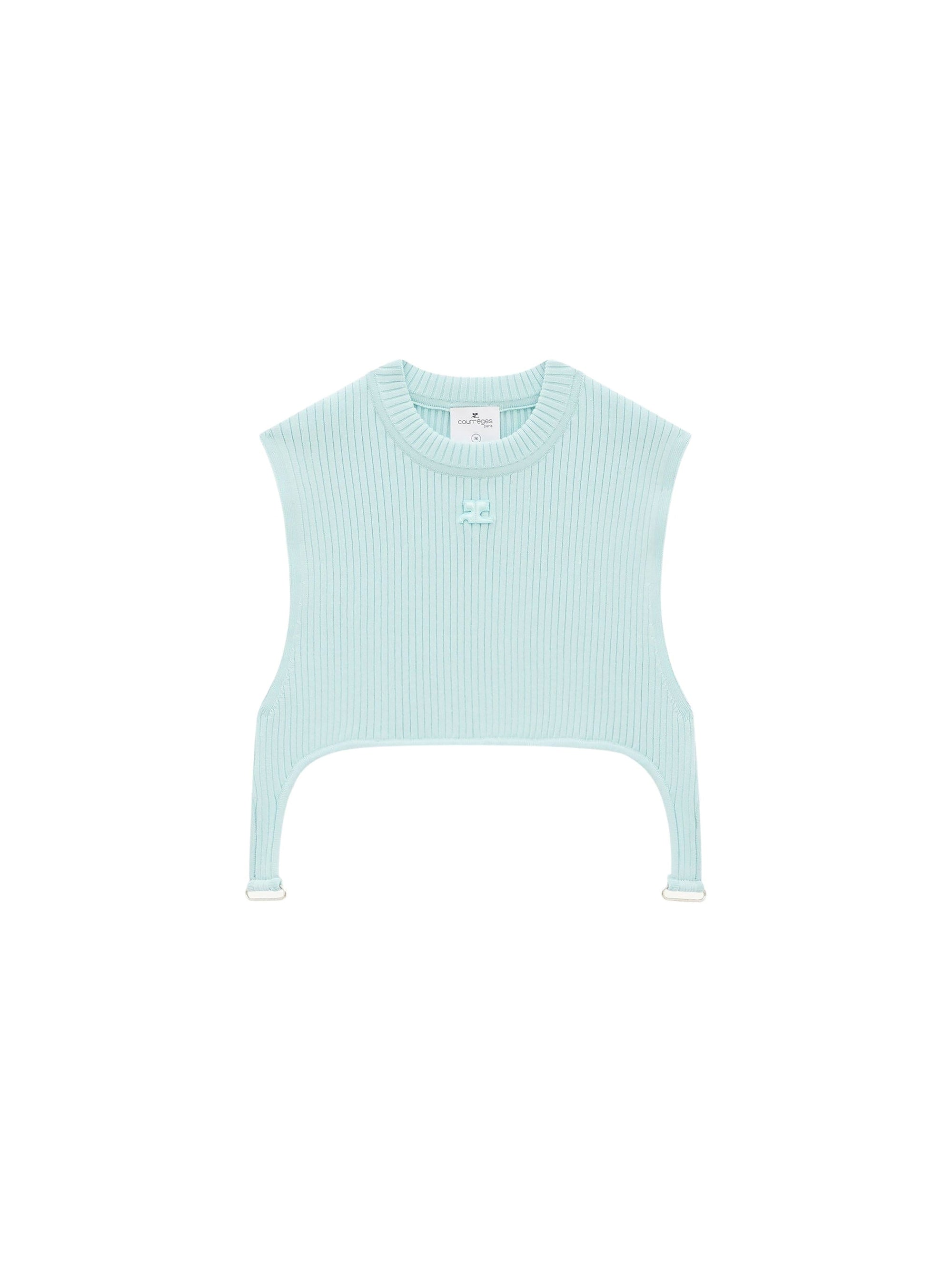 6pcs RELIQUAT 95€ / Top bretelles en maille côtelé - Turquese