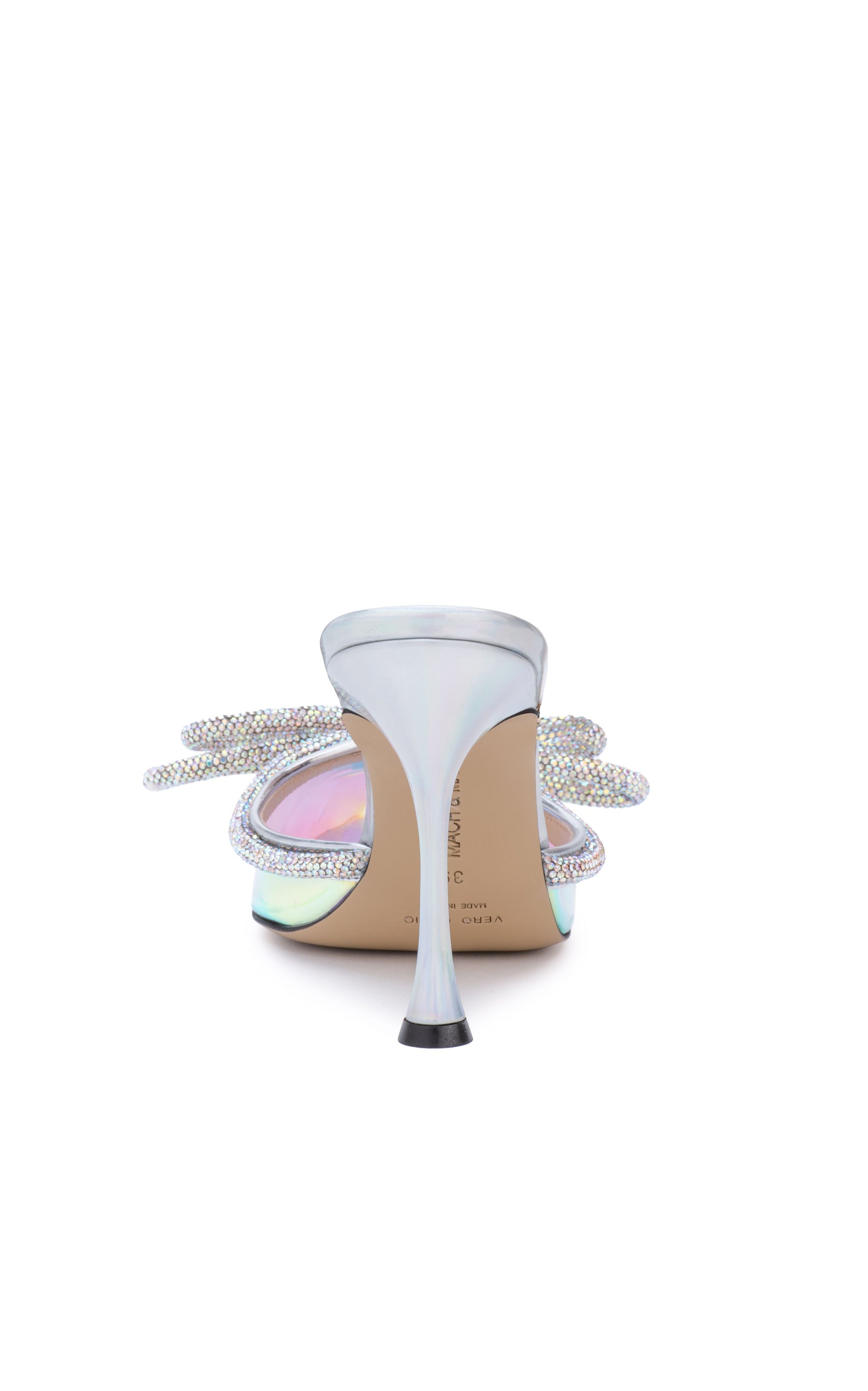 Double Bow 100 rhinestone mules - Iridescent
