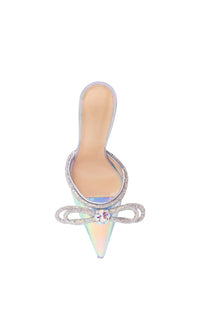 Double Bow 100 rhinestone mules - Iridescent
