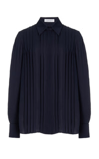 Dark Navy / Chemise Aimé en soie - Dark Navy