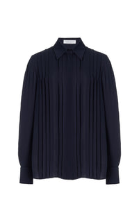 Dark Navy / Chemise Aimé en soie - Dark Navy