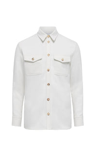 Lucas Overshirt en ivoire winter soie