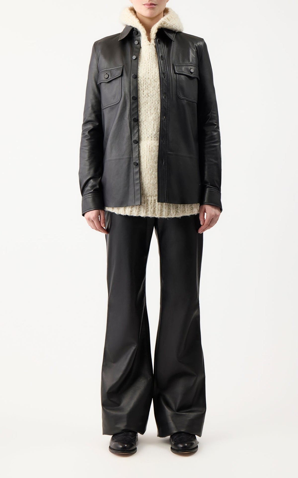 Black / Chemise John en cuir - Black