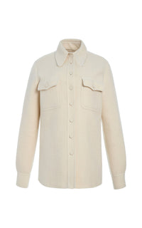 Ivory / Chemise John en cachemire et laine - Ivory