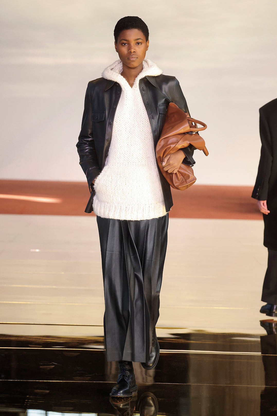 John Austin Shirt en noir eco cachemire bouclette