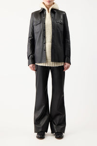 John Austin Shirt en noir eco cachemire bouclette
